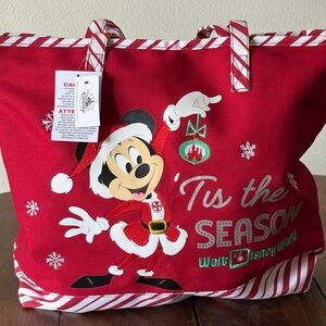 Disney WDW ‘Tis the Season Red and White Festive Tote Bag